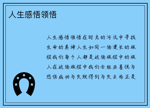 人生感悟领悟